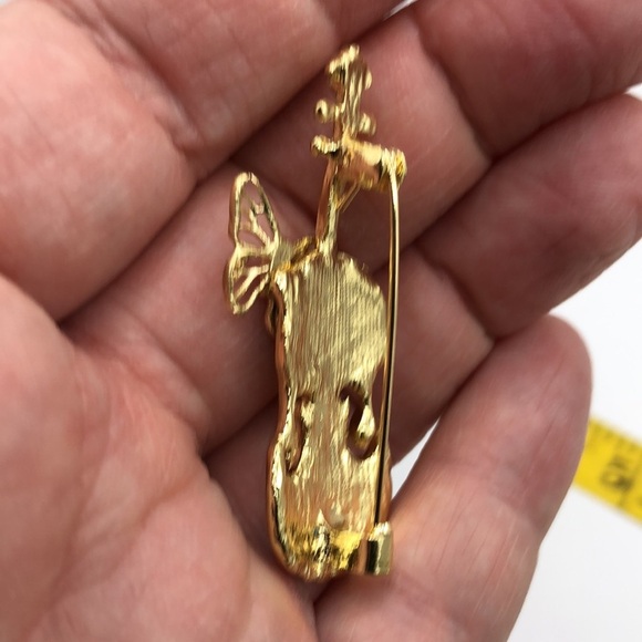 Violin Cello String Instrument with Butterfly Pin Brooch - Picture 11 of 12